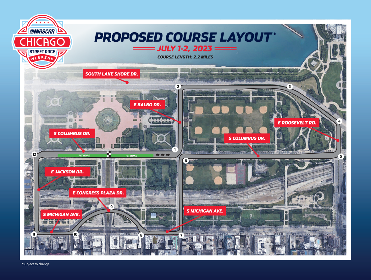 map of race course chicago nascar