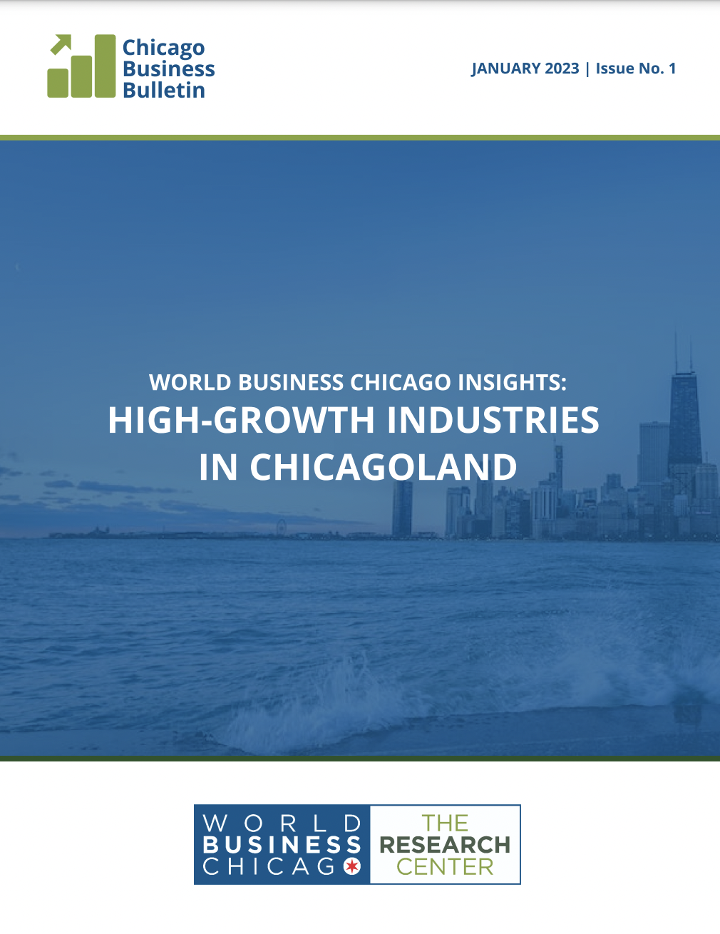 Title Page of the Chicago Business Bulletin: High Growth Industries in Chicagoland