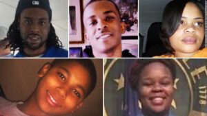collage of five black young people