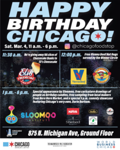 Happy Birthday Chicago, March 4th, 11am-6pm